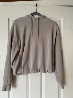 Athleta Sea Soft Taupe Drawstring Hoodie